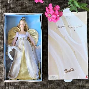 Vintage Barbie Angelic Inspirations Angel Doll Gold Wings New in Box Collector